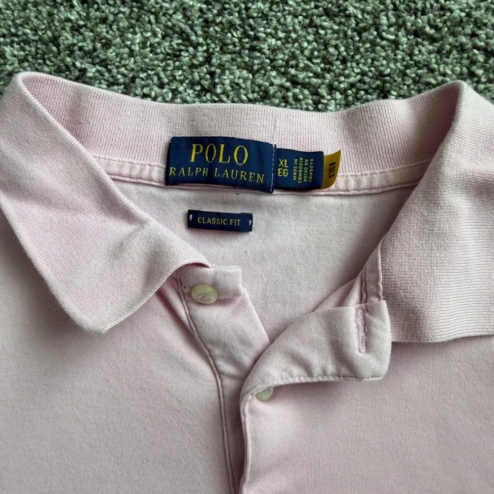 Polo Ralph Lauren Polo Shirt XL Classic Fit Short Sleeve Pink Cotton Interlock